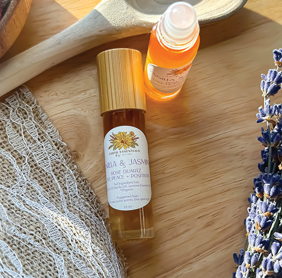 Gemstone Aromatherapy Essential Oil Rollerball - Vanilla &amp; Jasmine