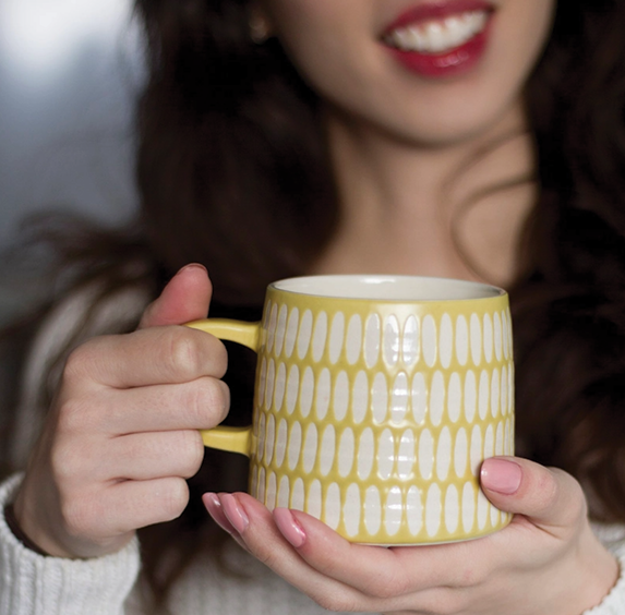 Imprint Stoneware Mug - Ochre