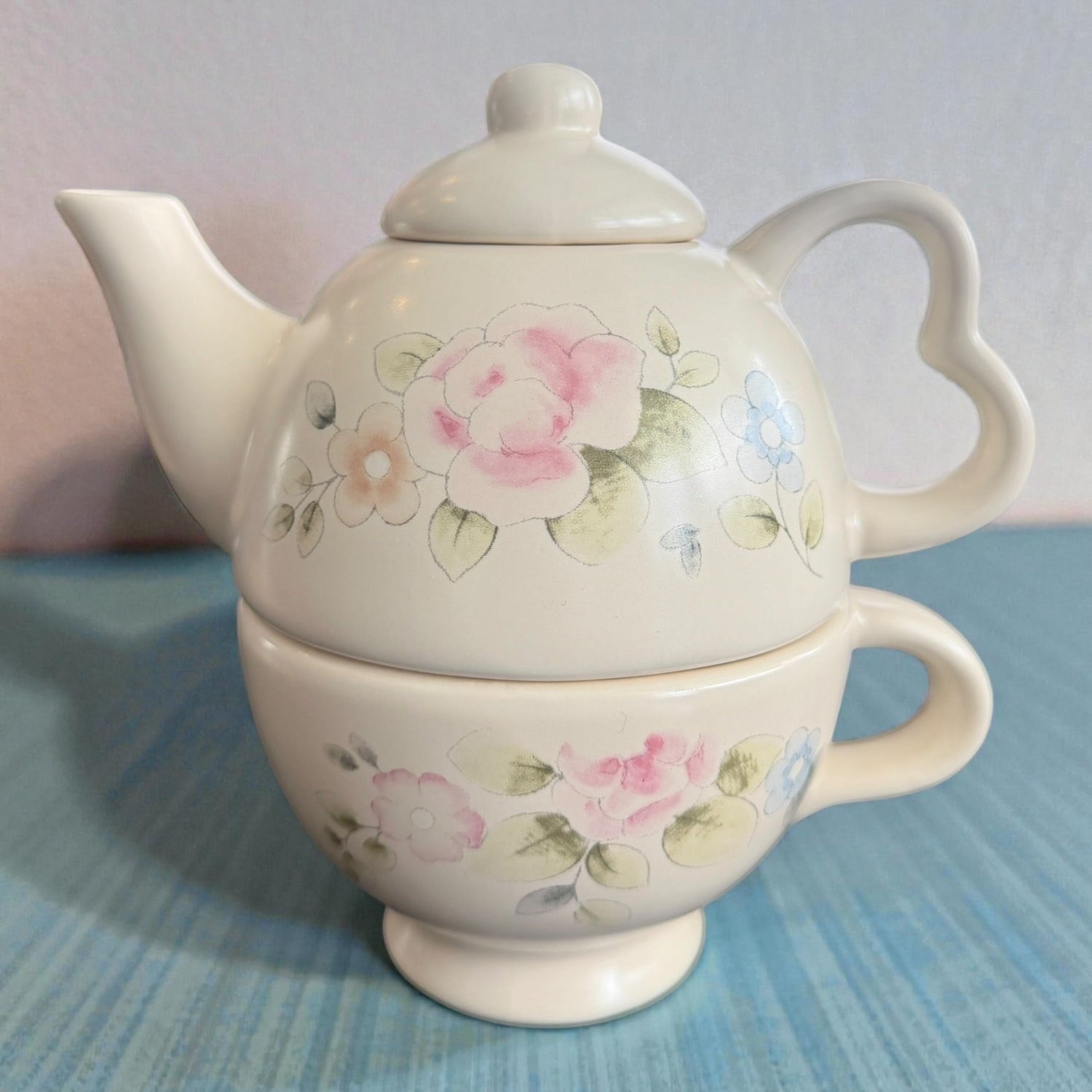Vintage Teapot - Rose Tea for One (Pfaltzgraff, 1985, China)