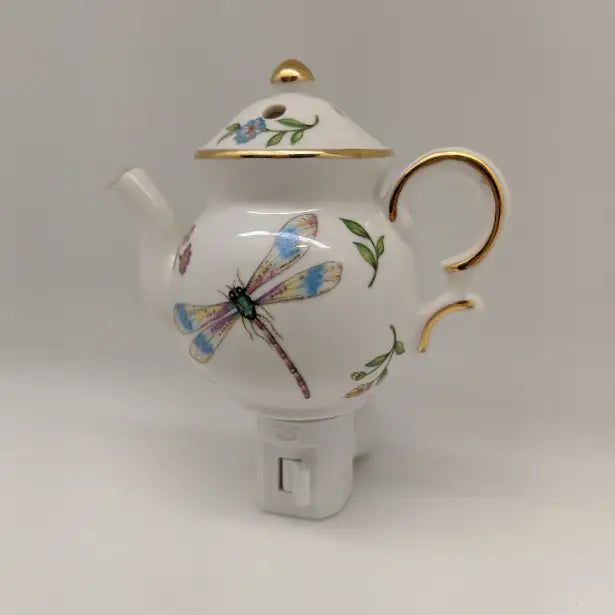 Porcelain Dragonfly Teapot Nightlight