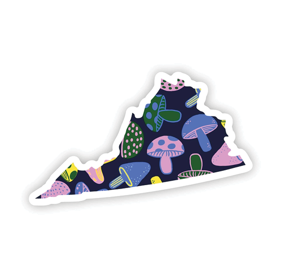 Vinyl Sticker - Virginia (Mushrooms)