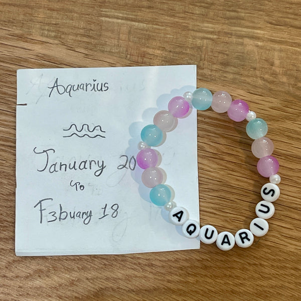 Glass Bead Bracelet - Zodiac