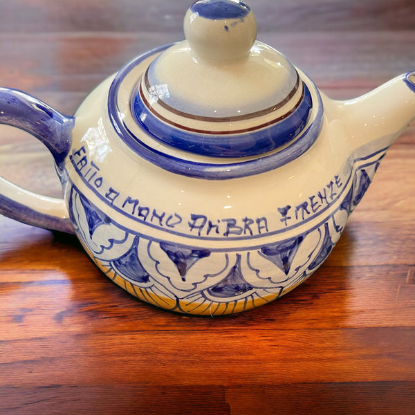 Vintage Teapot - Blue & Orange (Italy)