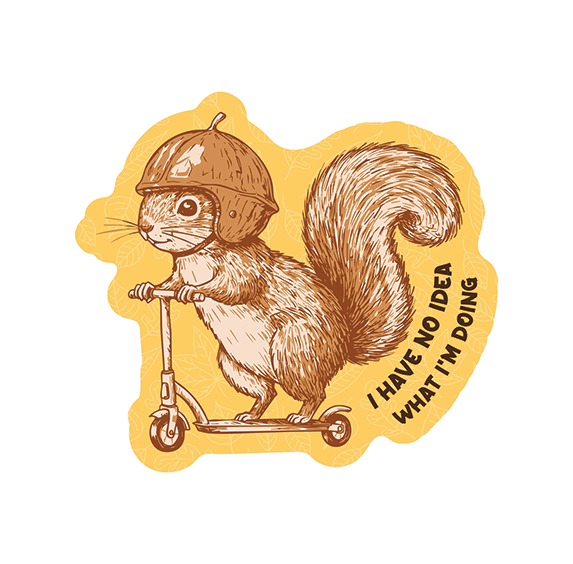 Vinyl Sticker - Scooter Squirrel
