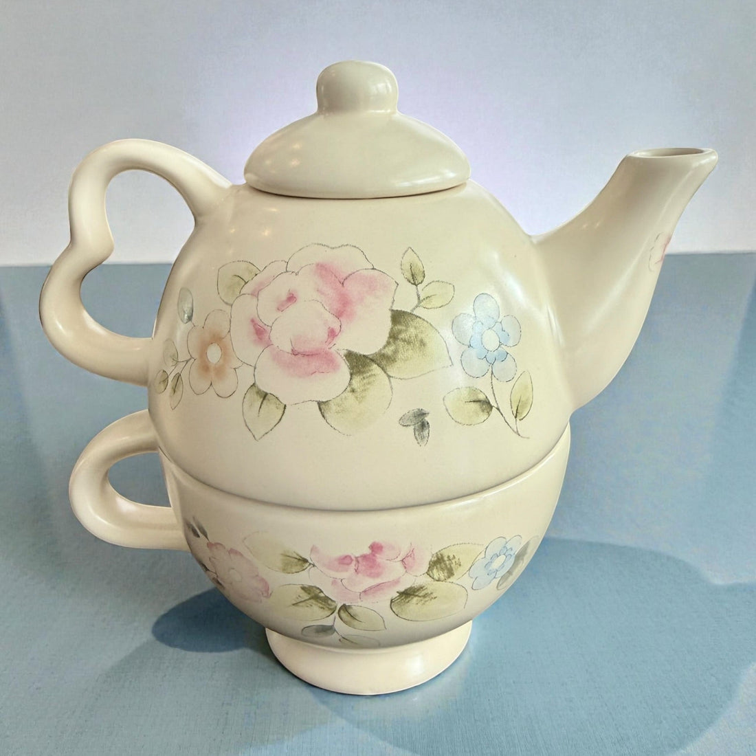 Vintage Teapot - Rose Tea for One (Pfaltzgraff, 1985, China)