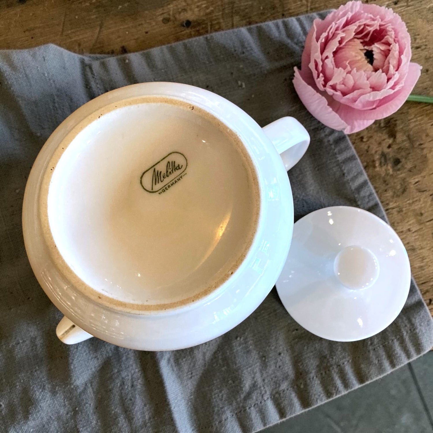 Vintage Teapot - White Melitta (Germany)