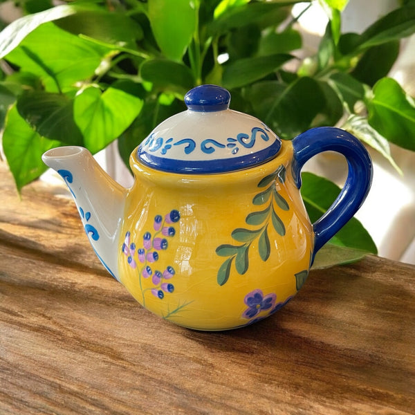 Vintage Teapot - Yellow Floral (Nancy Wright for Saparna, Philippines)