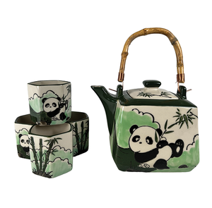 Playful Panda Tea Set (Teapot with 4 Cups)