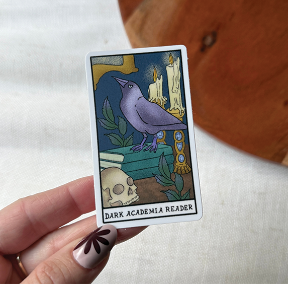 Vinyl Sticker - Dark Academia Reader Tarot