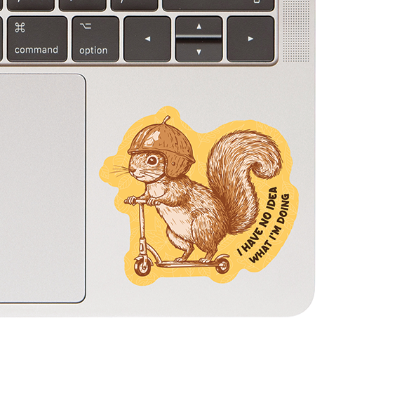 Vinyl Sticker - Scooter Squirrel