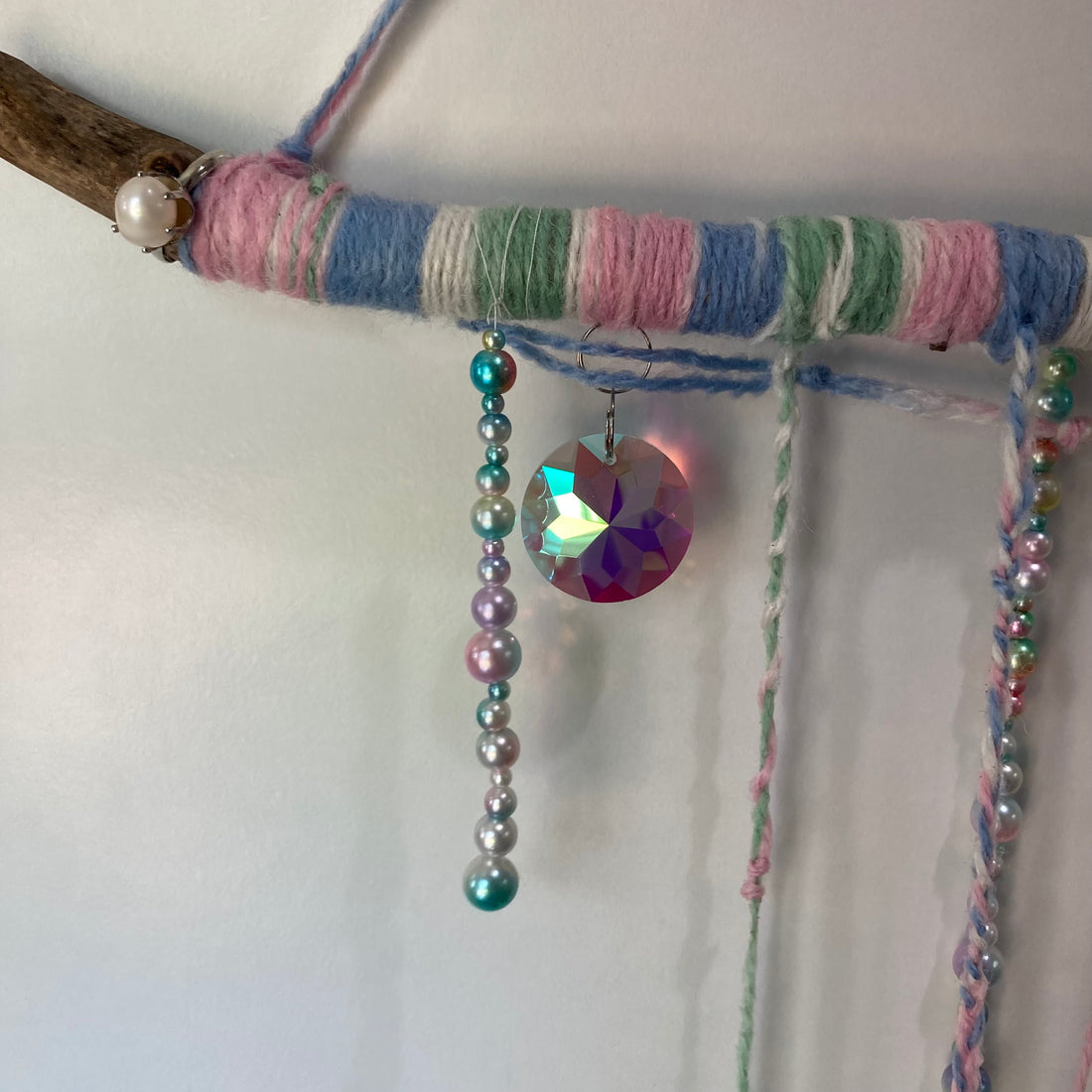 Suncatcher / Window Decor - Iridescent Yarn