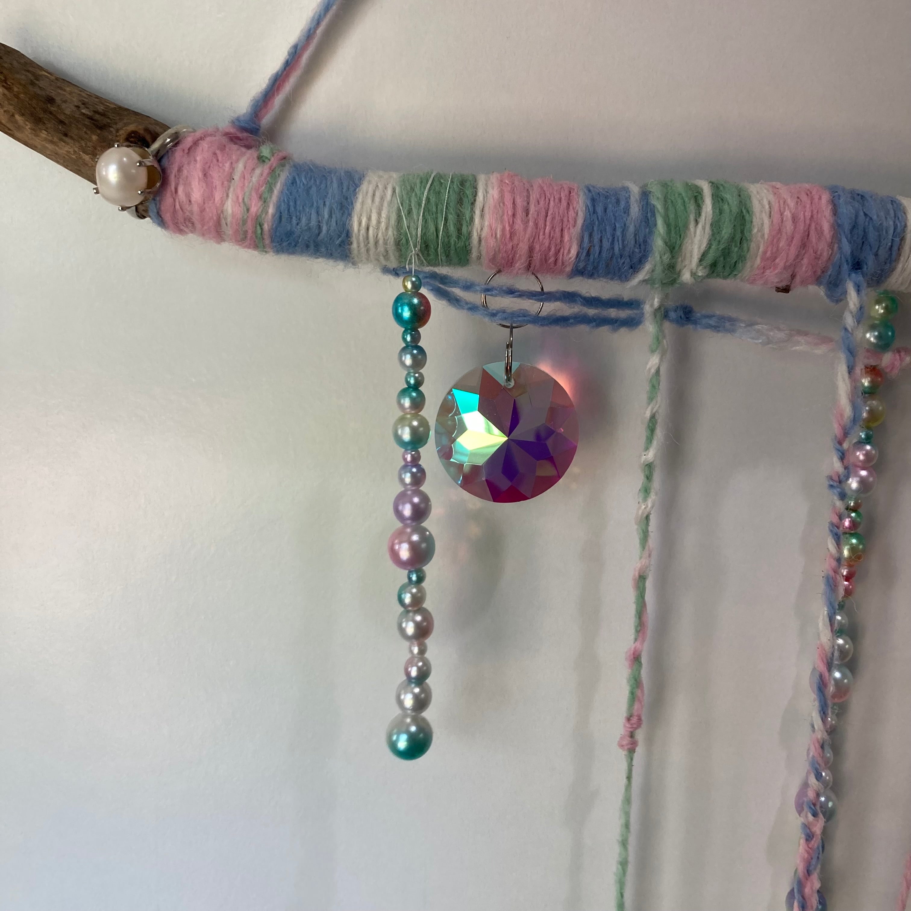 Suncatcher / Window Decor - Iridescent Yarn