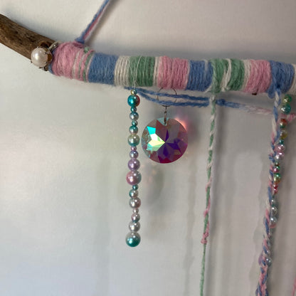 Suncatcher / Window Decor - Iridescent Yarn