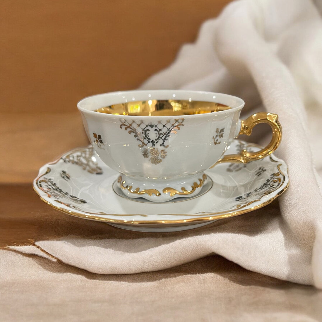Vintage Mug &amp; Saucer - Gold Plated (Bavaria, German)