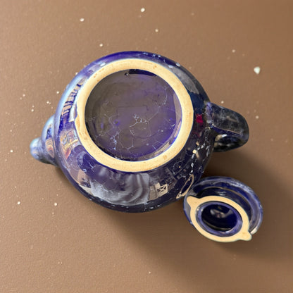 Vintage Teapot - Cobalt Blue Marble (Henriksen Imports, China)
