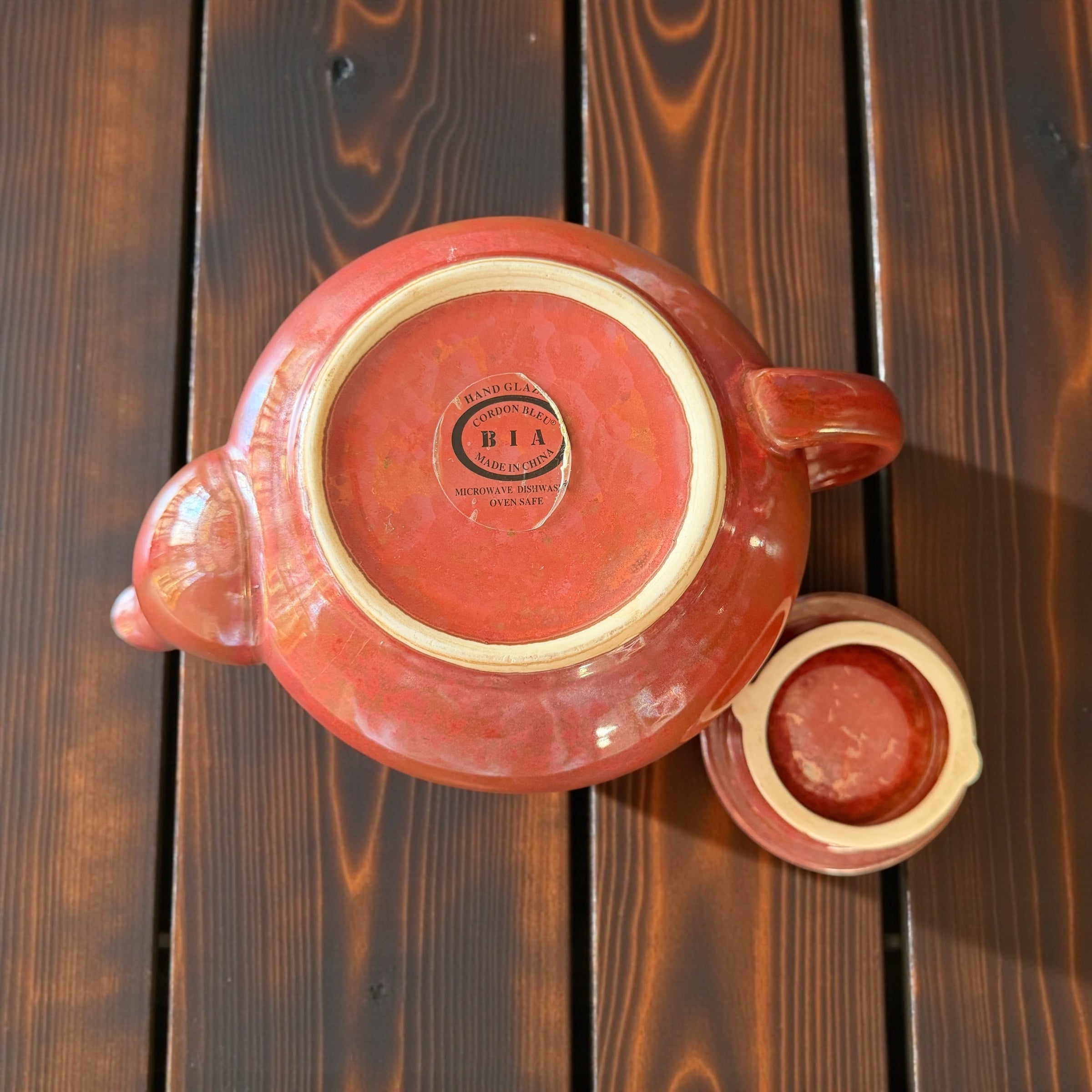 Vintage Teapot - Red Glaze (BIA Cordon Bleu, China)