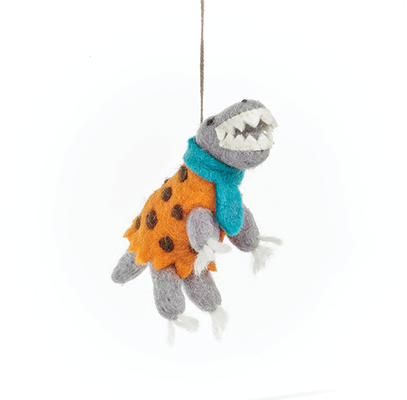 Handmade Felt Ornament - Dino-Mite Dinosaur