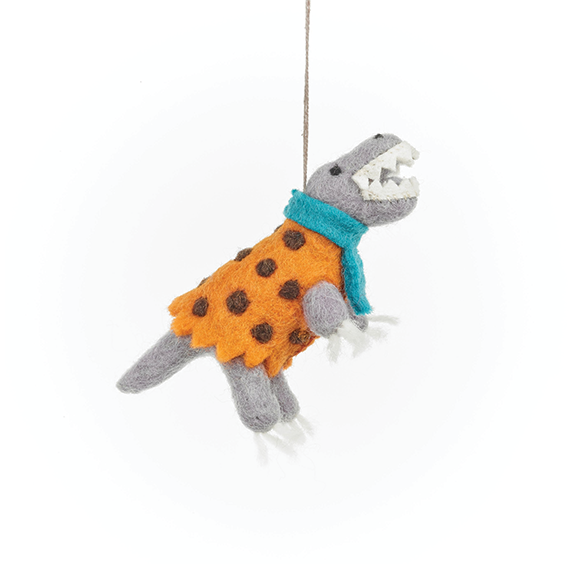Handmade Felt Ornament - Dino-Mite Dinosaur