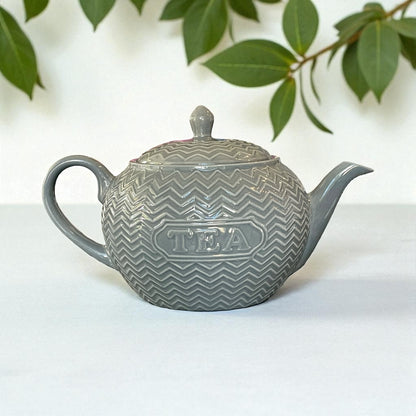 Vintage Teapot - Gray “Tea” (Signature, China)