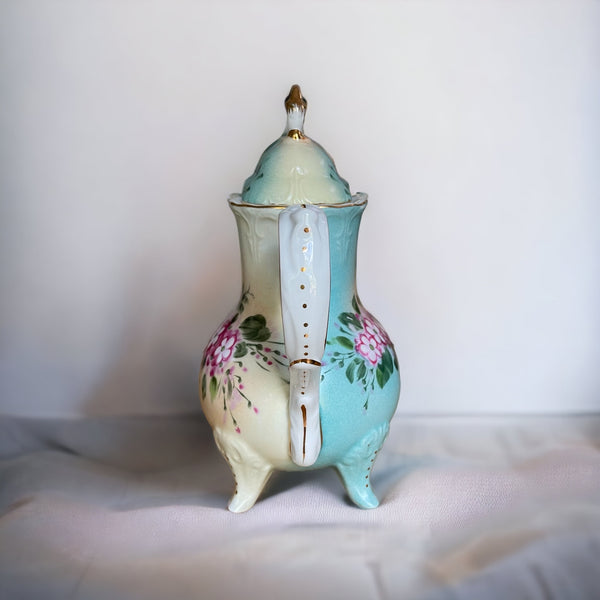 Vintage Teapot - Blue/Pink Floral (Nantucket, 1960s)