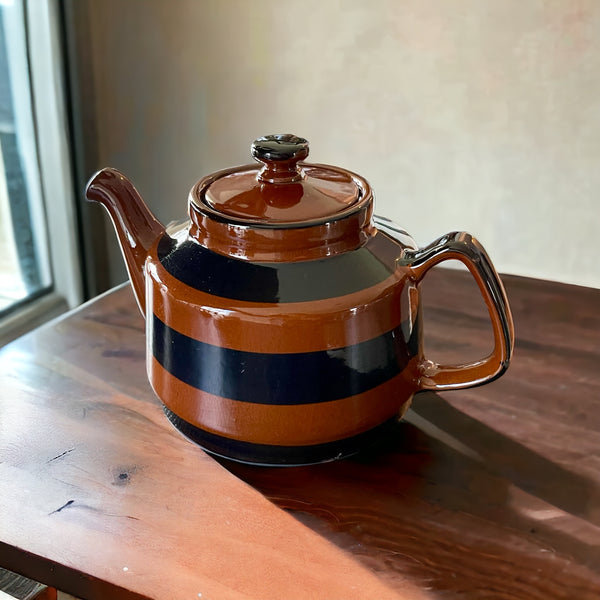 Vintage Teapot - Brown/Black Stripe (Japan)