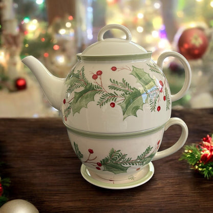 Vintage Teapot - Holiday Gatherings Tea for One (Lenox)