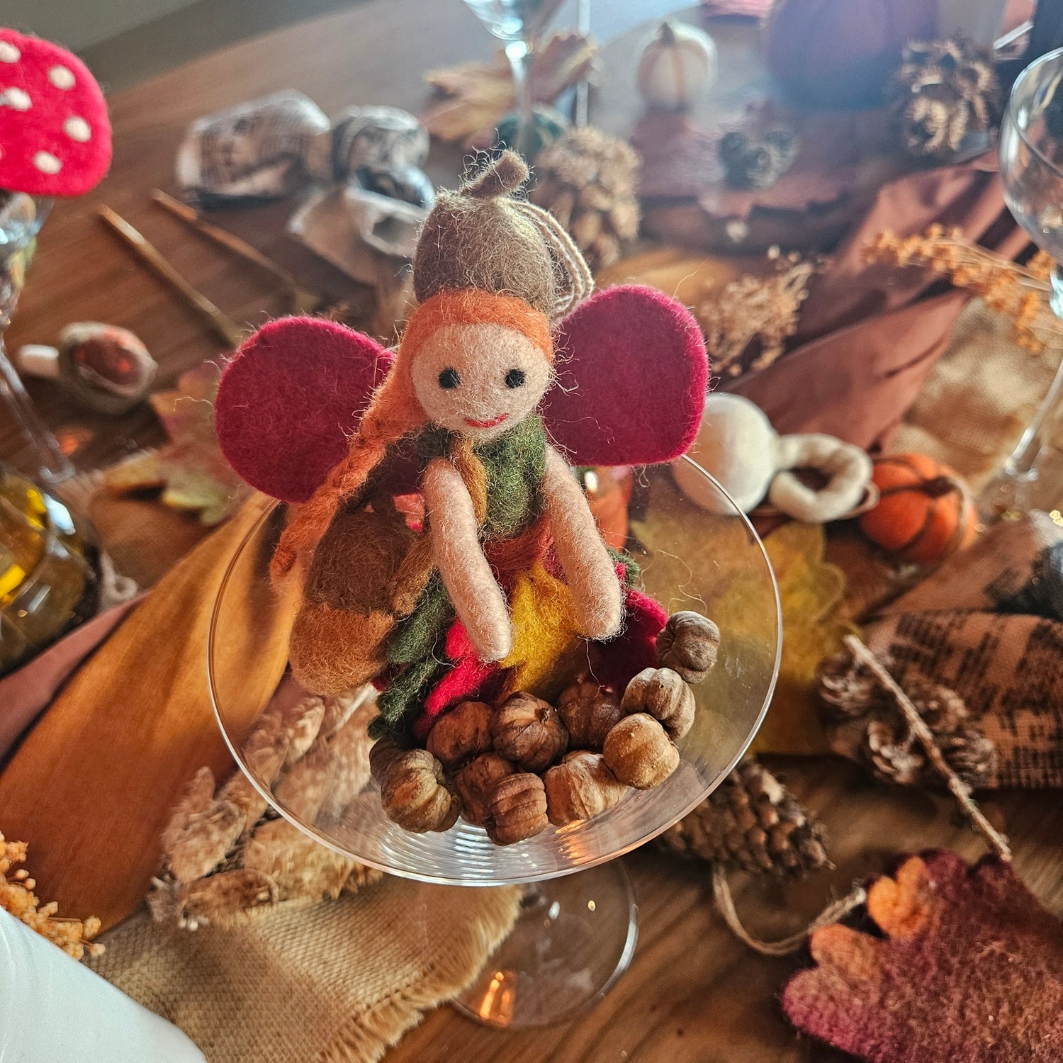 Handmade Felt Ornament - Amber the Autumnal Fairy