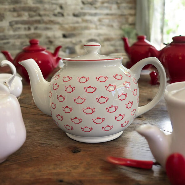 Vintage Teapot - Red Teapot Design (Sadler, England)