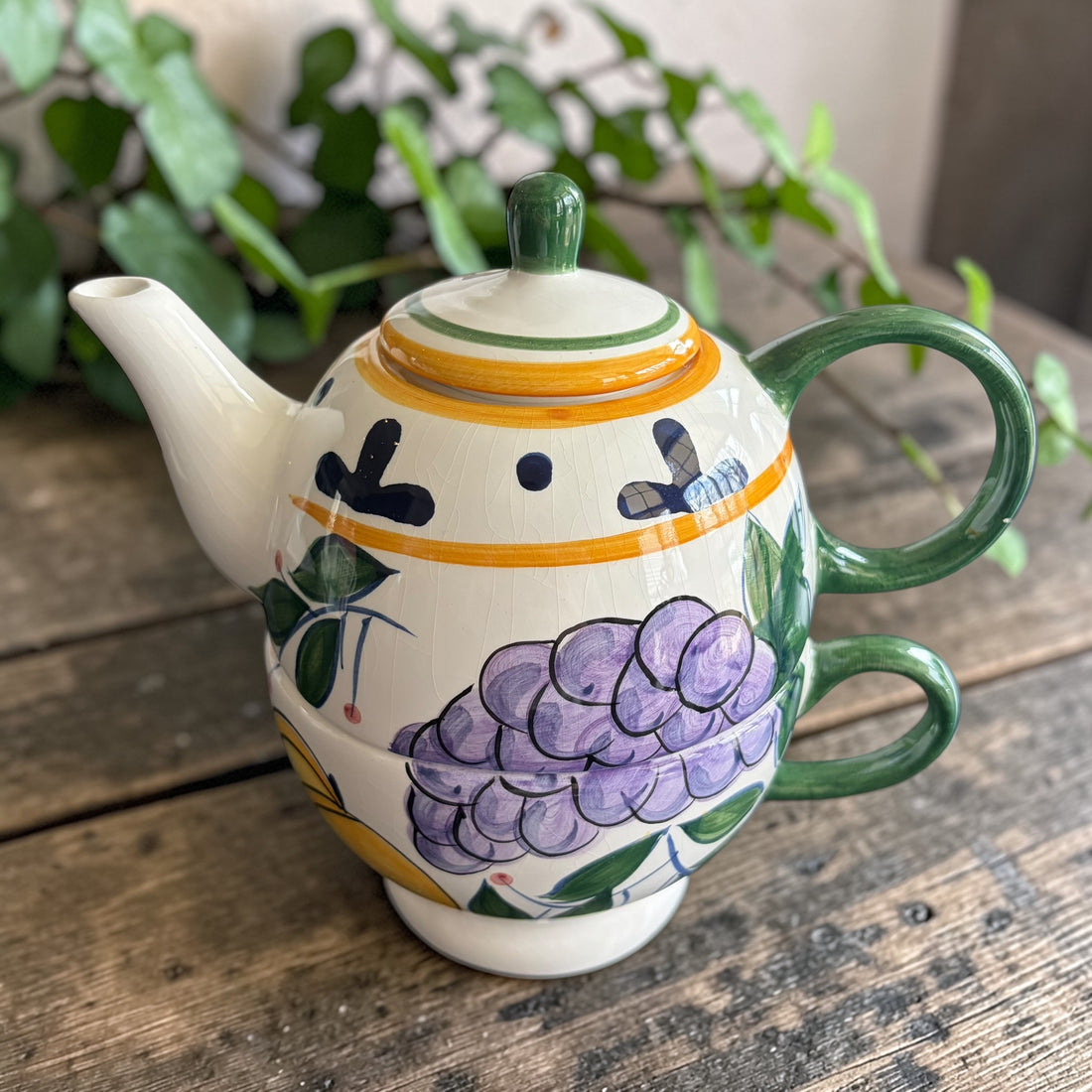 Vintage Teapot - Tuscan Fruit Tea for One (Capriware 1990s)