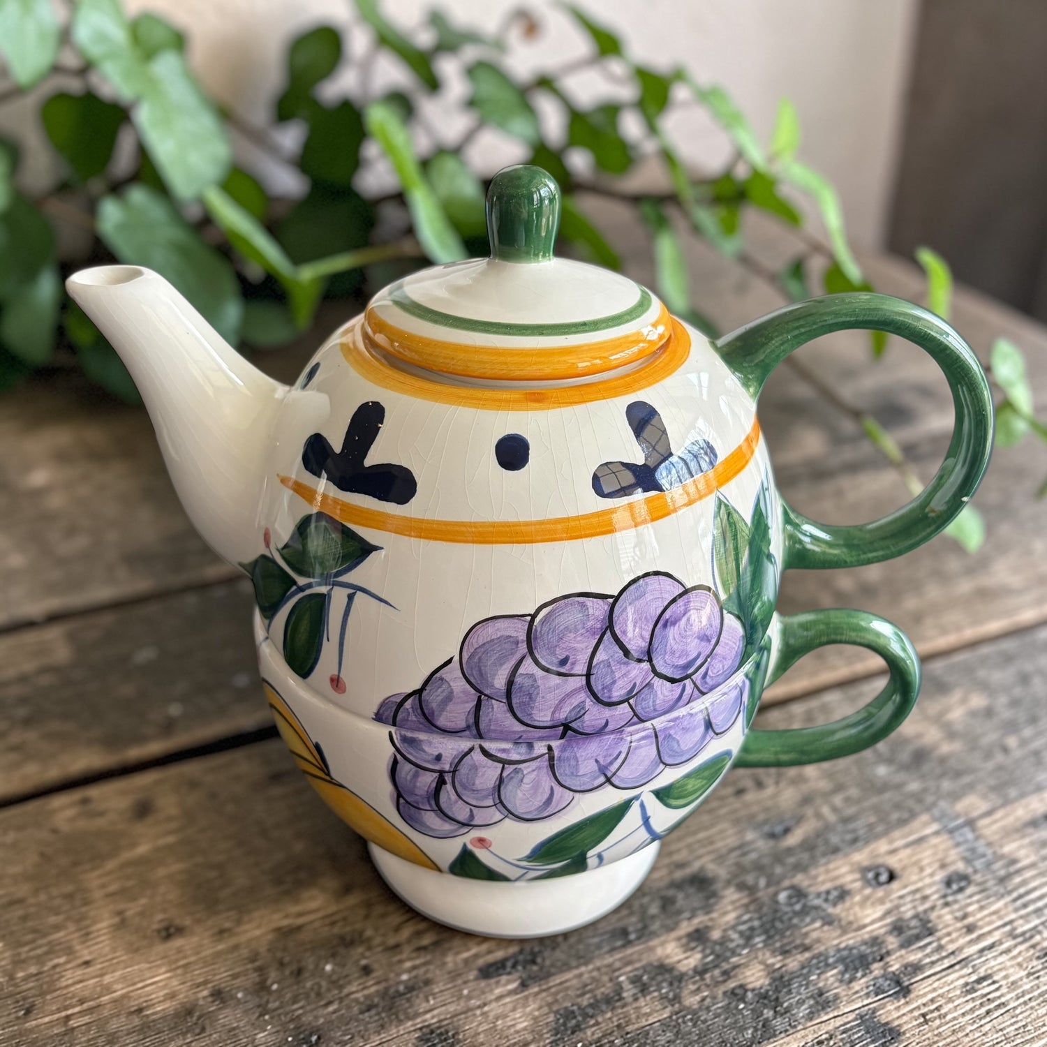 Vintage Teapot - Tuscan Fruit Tea for One (Capriware 1990s)