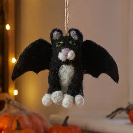 Handmade Felt Ornament - Batty Catty