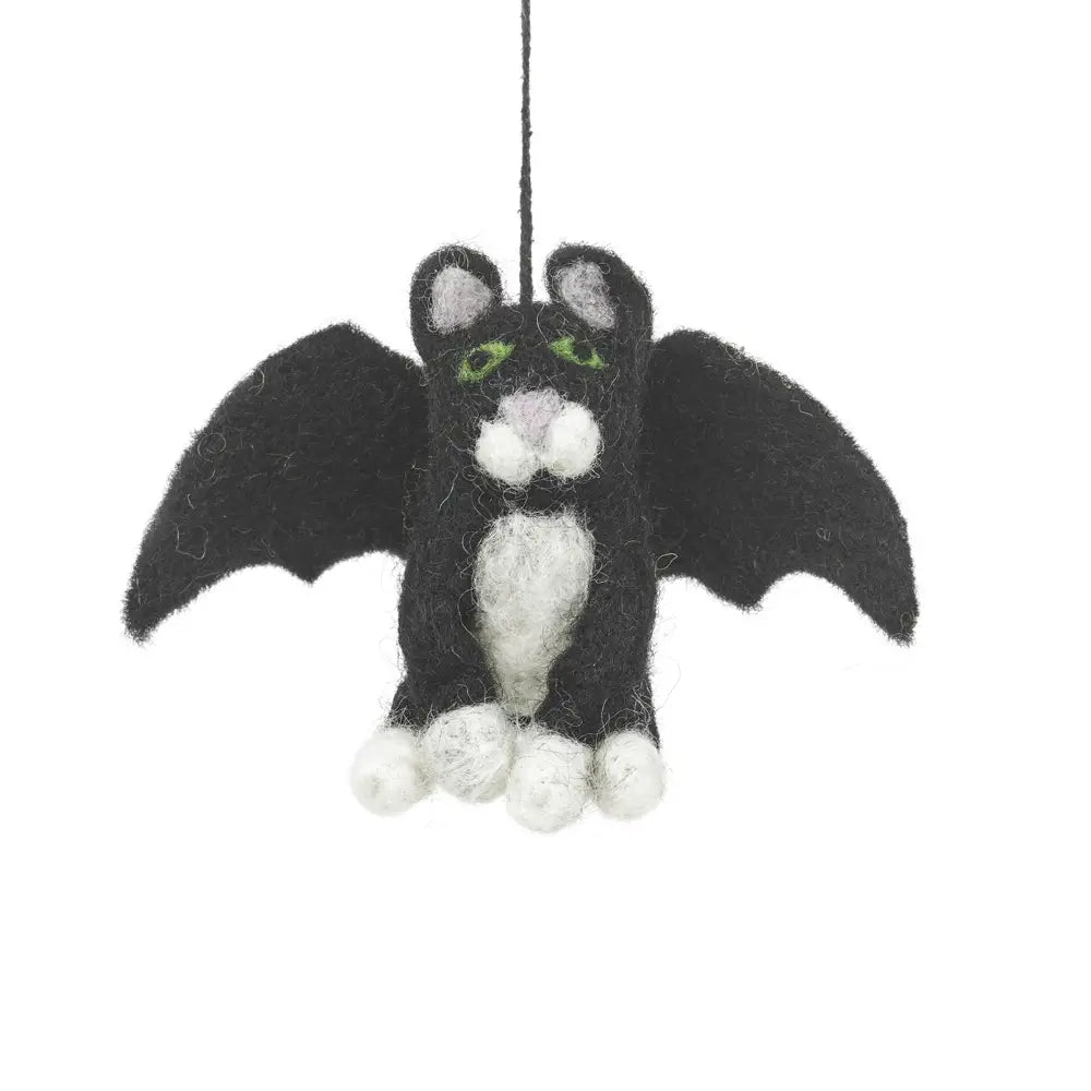 Handmade Felt Ornament - Batty Catty