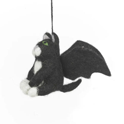 Handmade Felt Ornament - Batty Catty