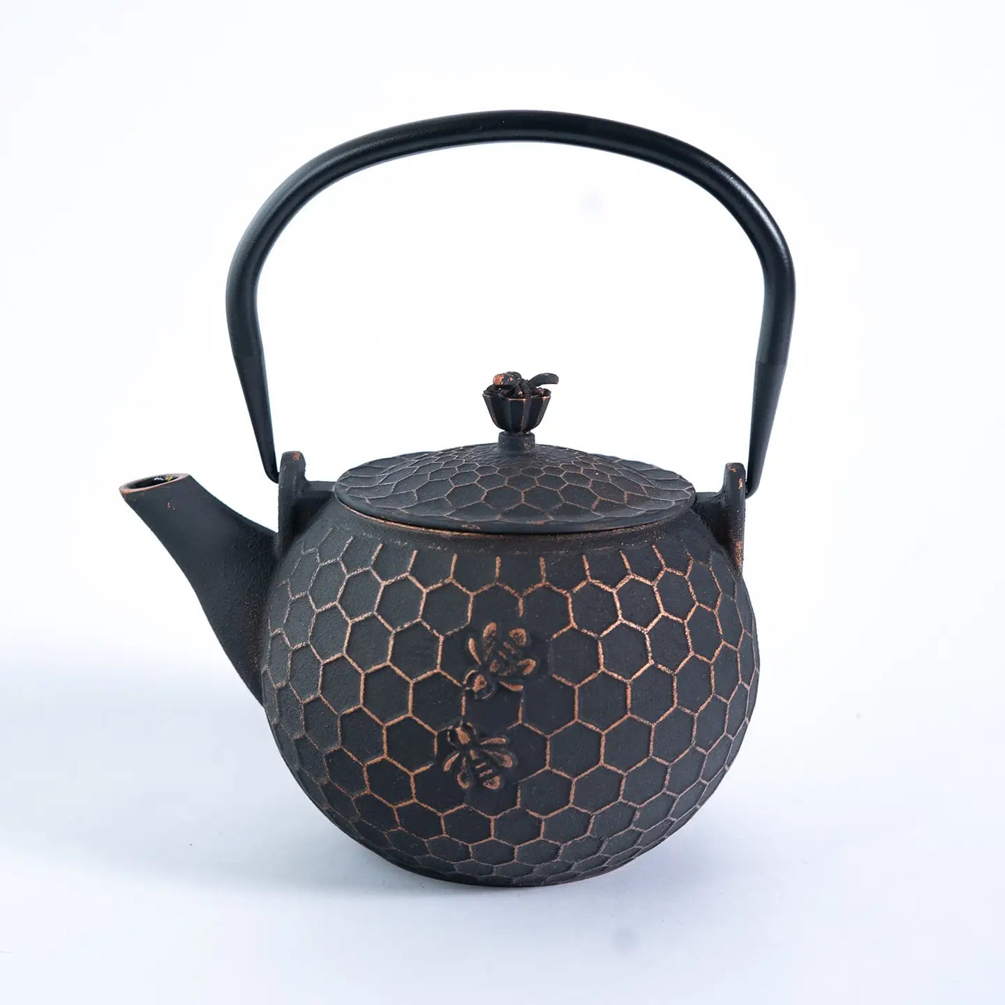 60oz Cast Iron Tea Pot Bronze Honeycomb Bee
