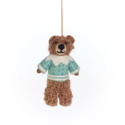 Handmade Felt Ornament - Bruce the Bear