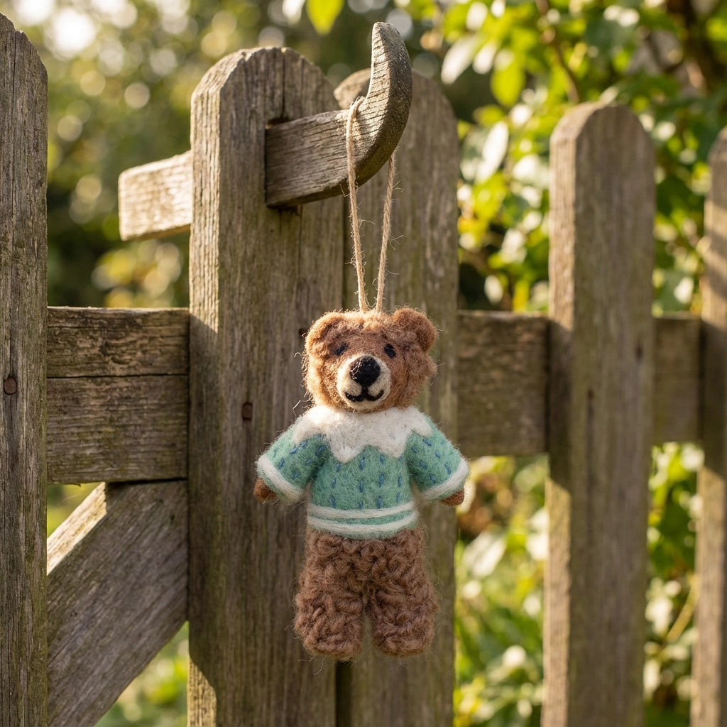 Handmade Felt Ornament - Bruce the Bear