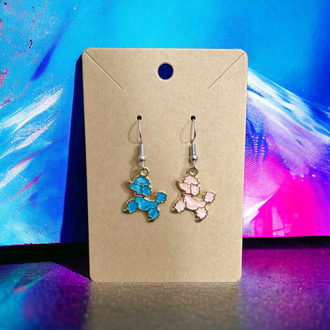 Steamed Stardust Dog Earrings - Cotton Candy Poodles