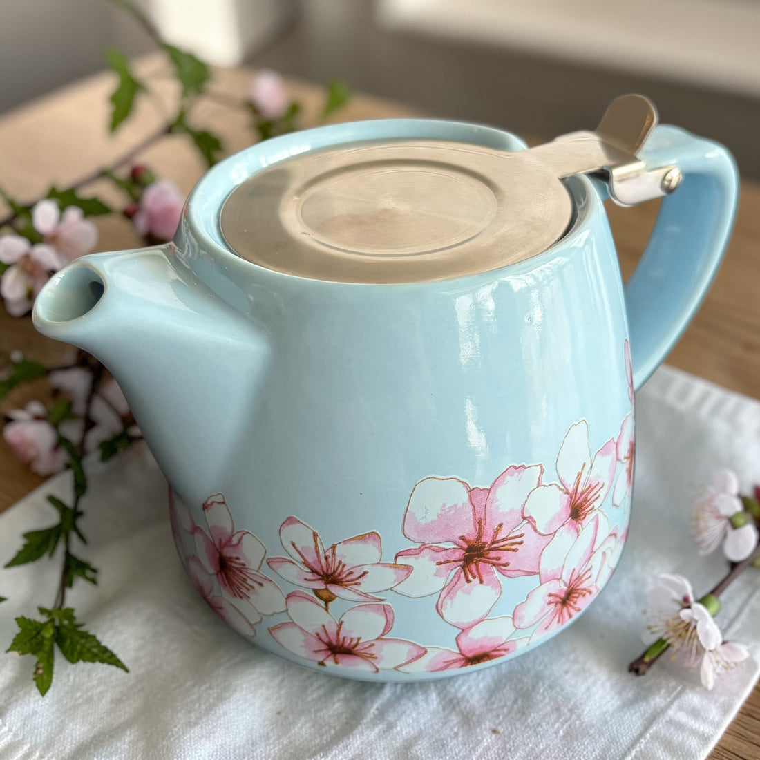 Vintage Teapot - Cherry Blossom Blue (Unknown)