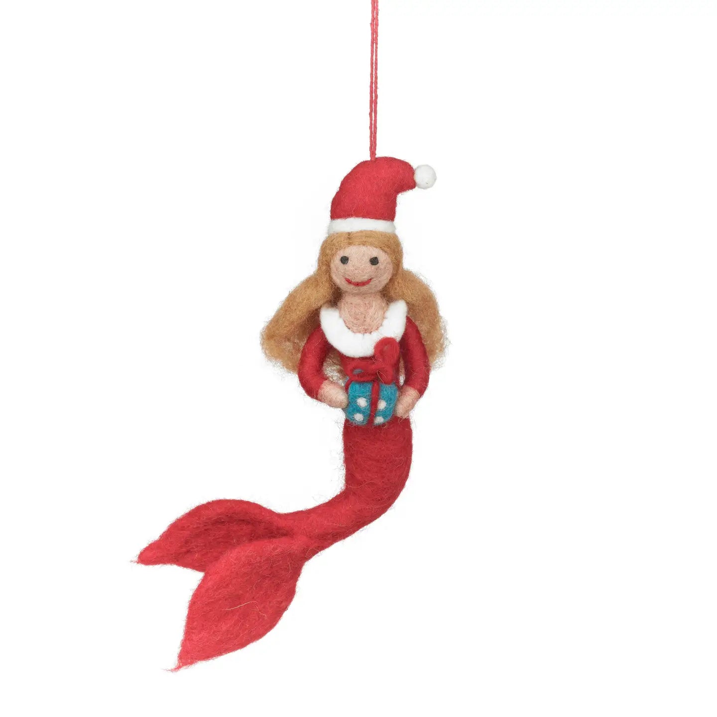 Handmade Felt Ornament - Christmas Mermaid