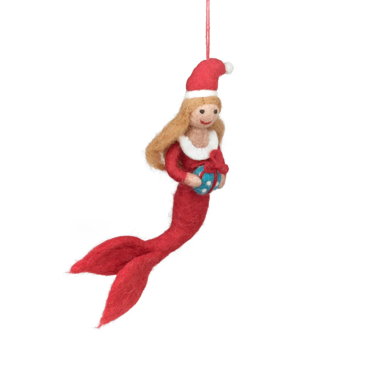Handmade Felt Ornament - Christmas Mermaid