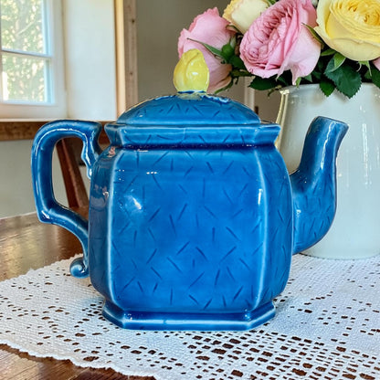 Vintage Teapot - Blue Floral Relief (Japan)