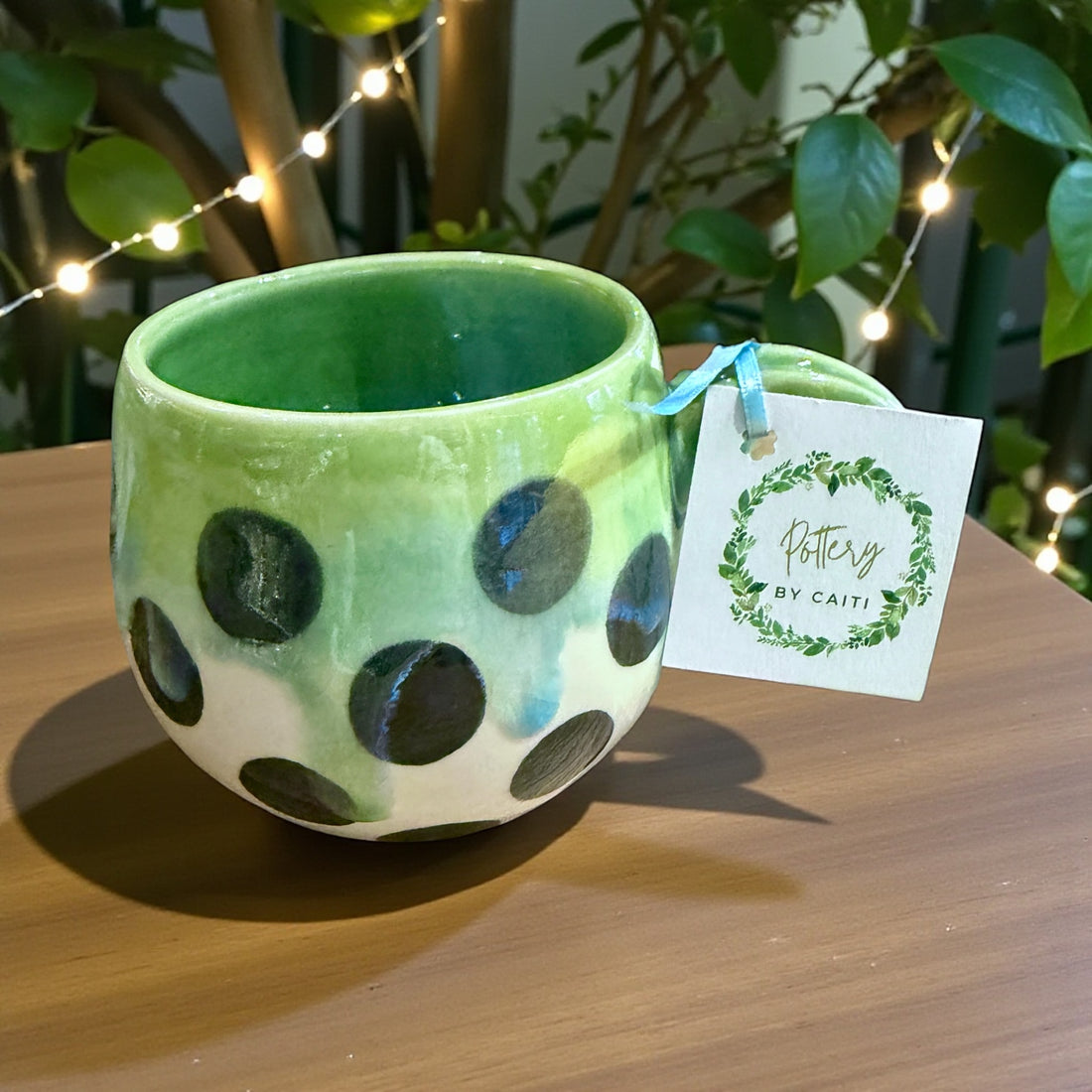 Pottery by Caiti - Polka Dot (Green2)