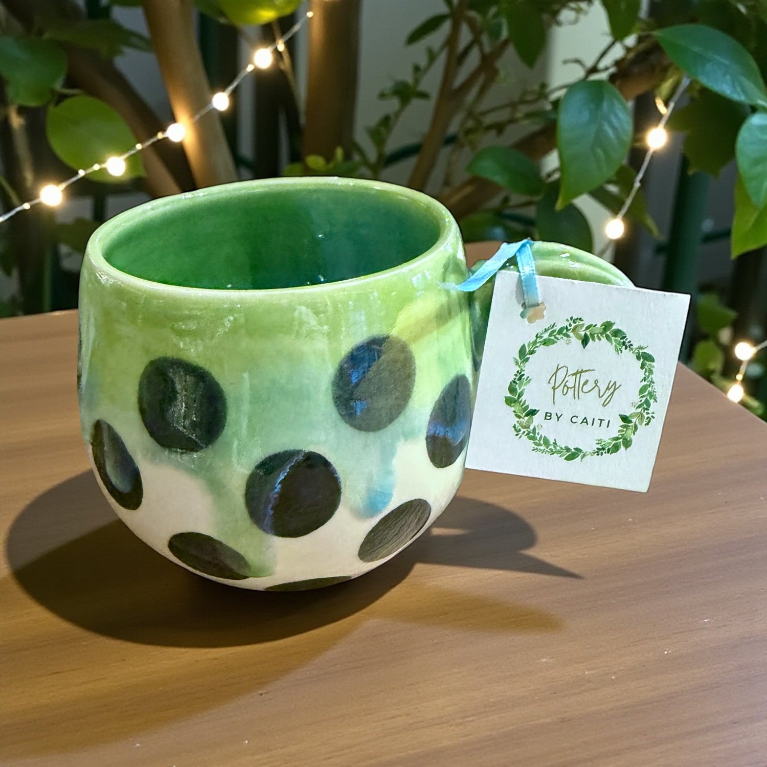 Pottery by Caiti - Polka Dot (Green2)