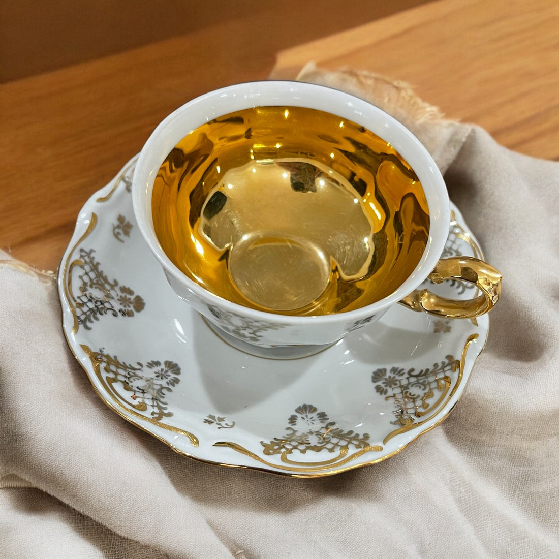 Vintage Mug &amp; Saucer - Gold Plated (Bavaria, German)