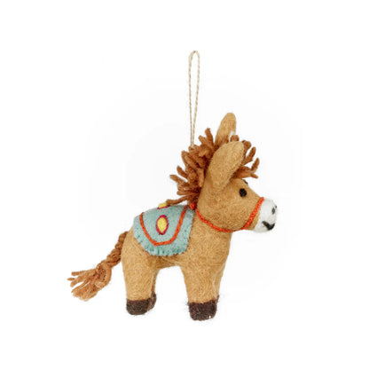 Handmade Felt Ornament - Dale the Donkey