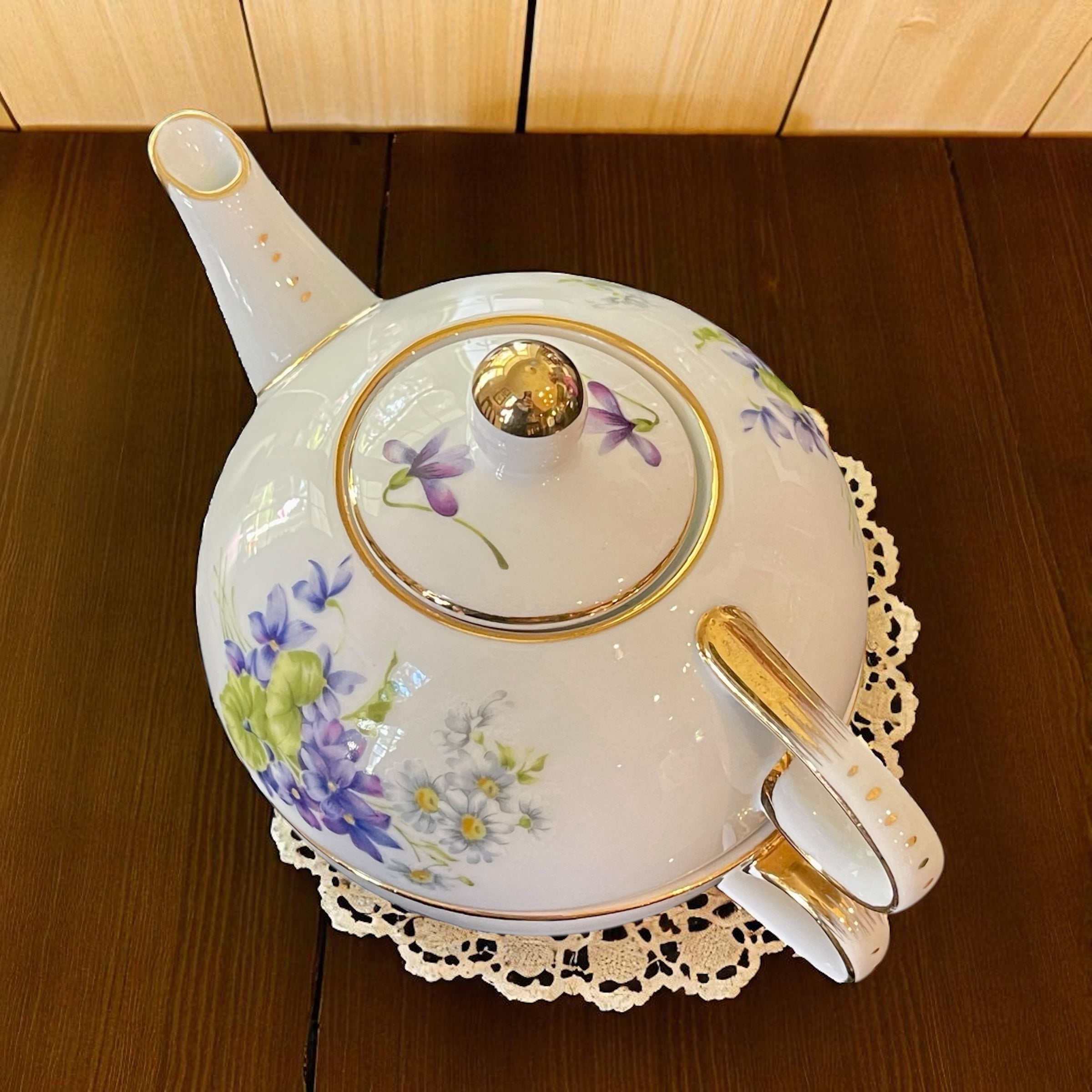 Vintage Teapot - Purple Violet Tea for One (Nantucket, China)