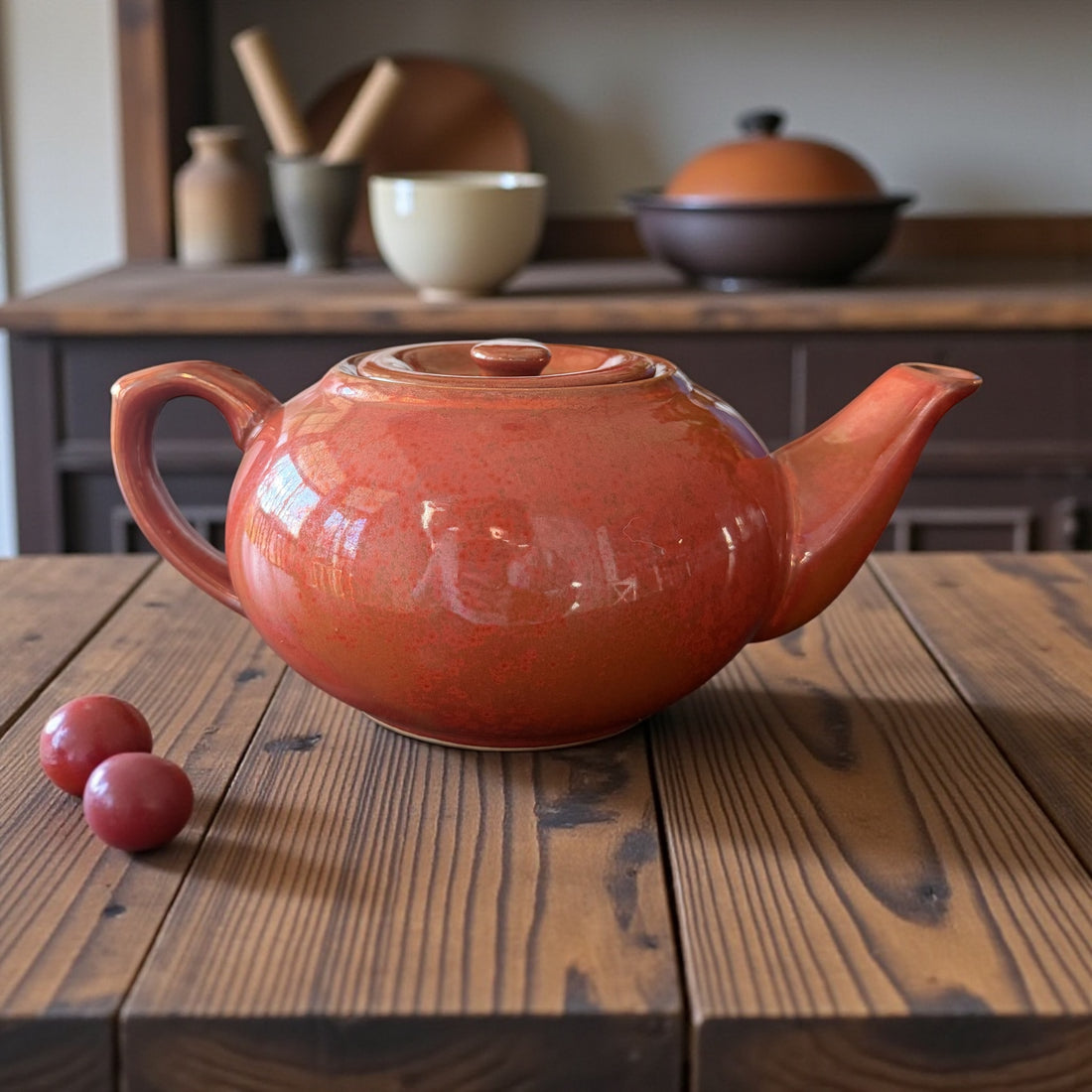 Vintage Teapot - Red Glaze (BIA Cordon Bleu, China)