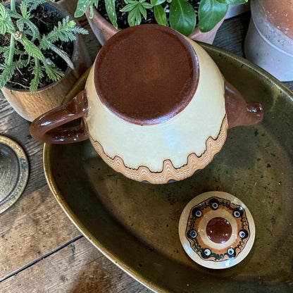 Vintage Teapot - Hand-painted Slipware Style