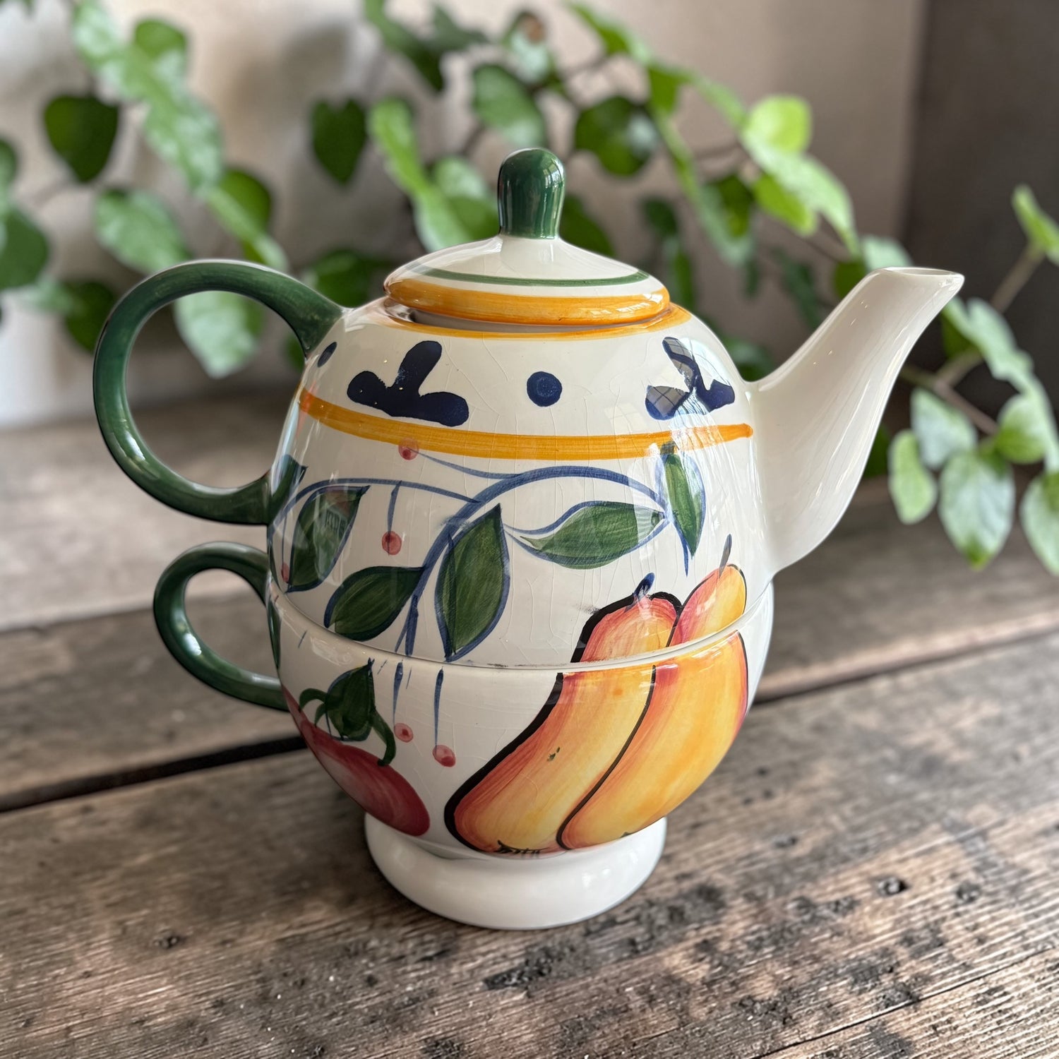 Vintage Teapot - Tuscan Fruit Tea for One (Capriware 1990s)