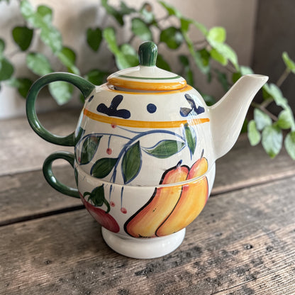 Vintage Teapot - Tuscan Fruit Tea for One (Capriware 1990s)